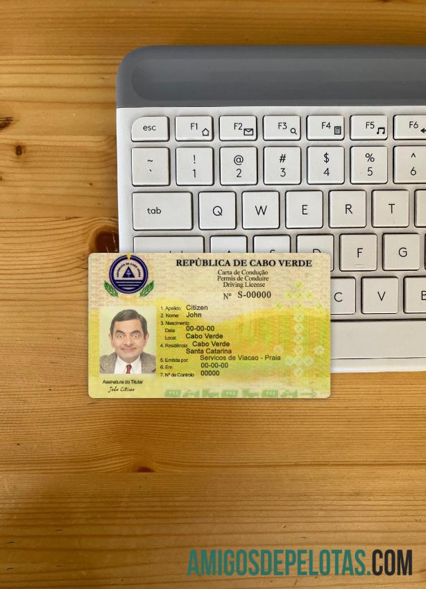 Carta de Condução de Cabo Verde Photolook Frente exemplo